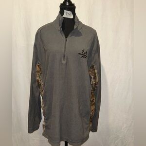 Realtree Gray Camouflage Quarter-Zip Pullover